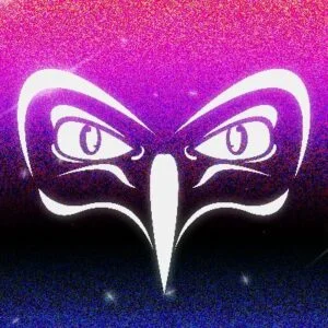 RavagingOwl Logo with a Galaxy like background